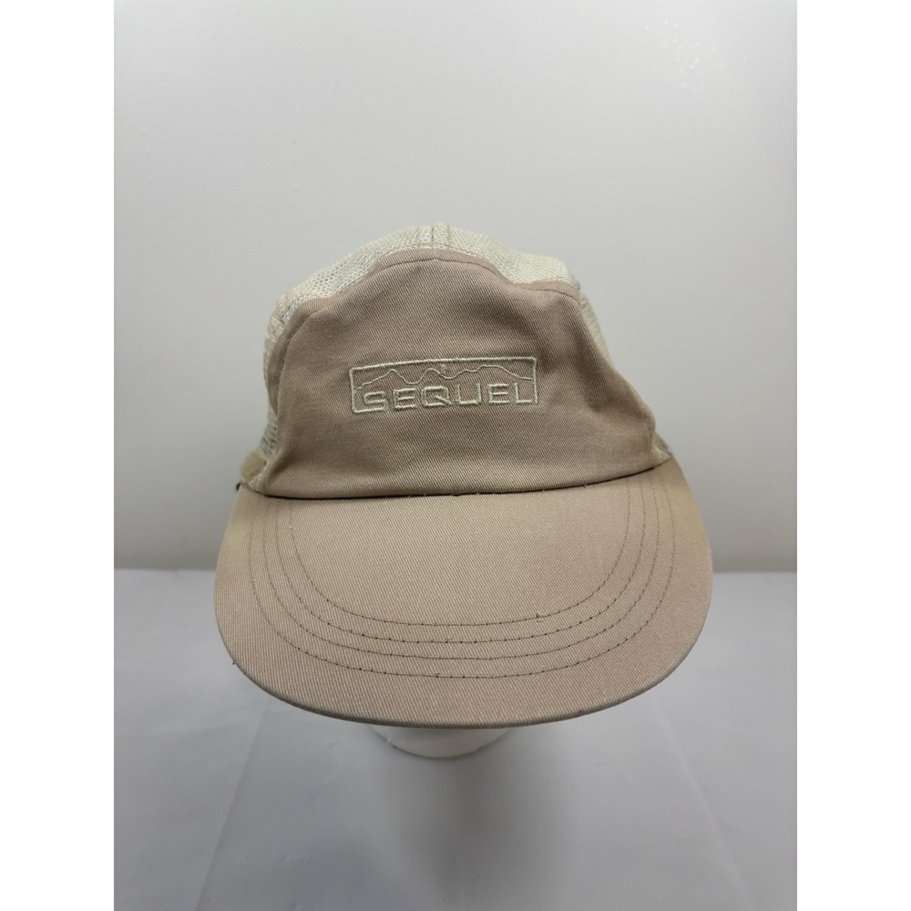 Vintage Sequel Durango Co Hat Made In The USA‎ Large Mesh Reflective Top Tan Y2K
